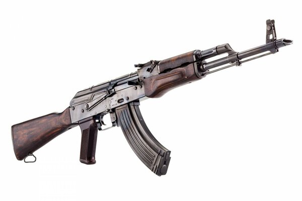 Kalashnikov assault rifle on a white background