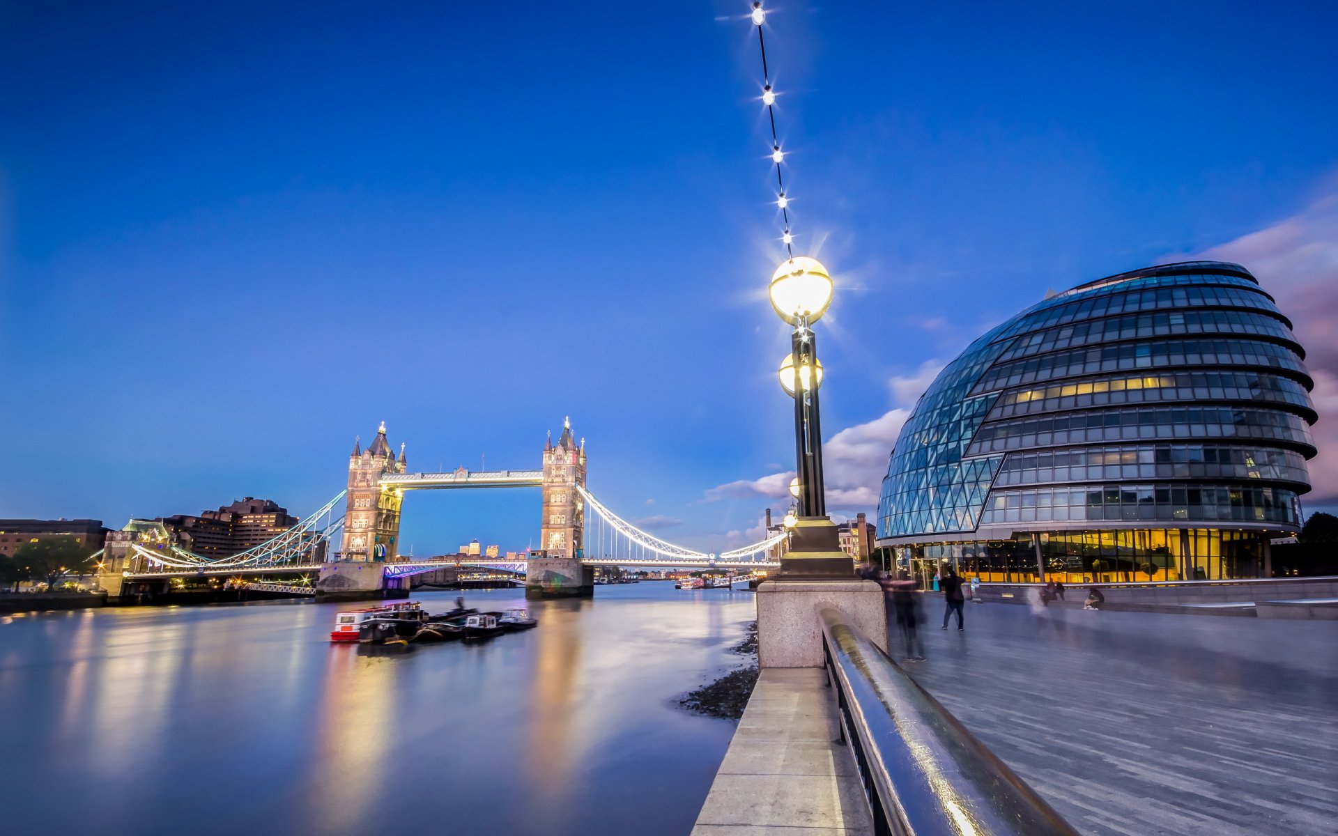 ciudad londres noche río puente