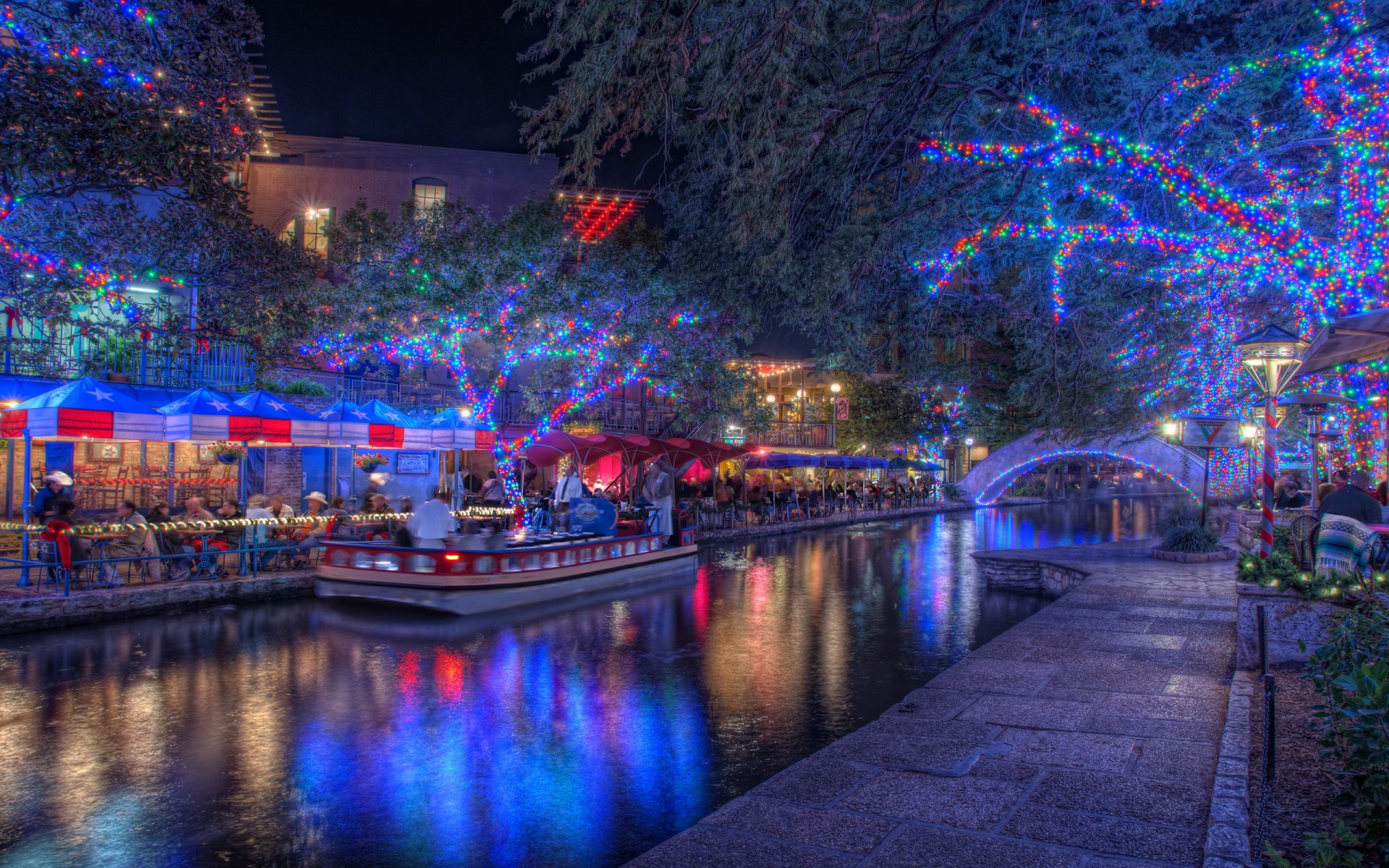 san antonio texas weihnachtsbeleuchtung urlaub nacht