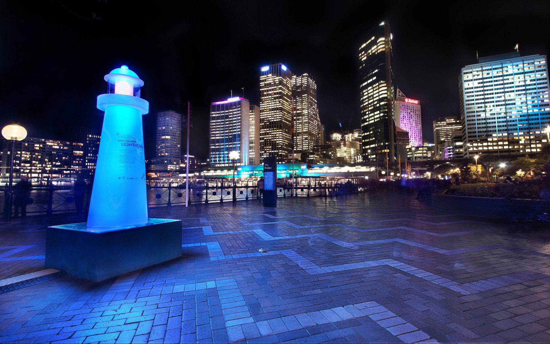 sydney harbor and skyline australia sydney downtown australien light night