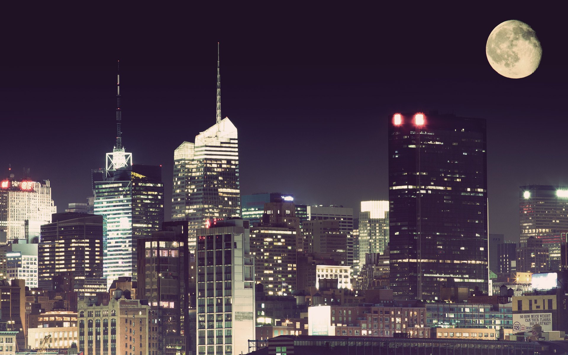 ciudad noche luna nueva york