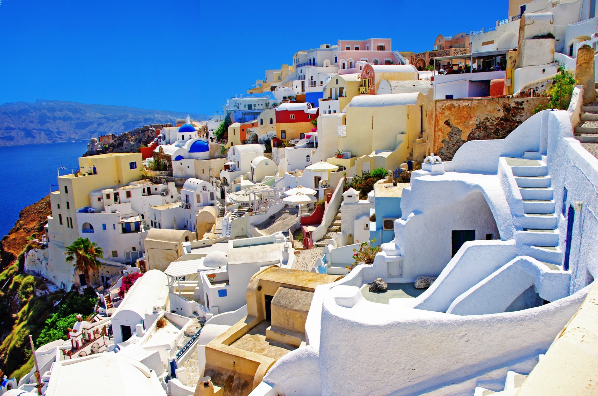 grèce santorin oia maisons mer nature