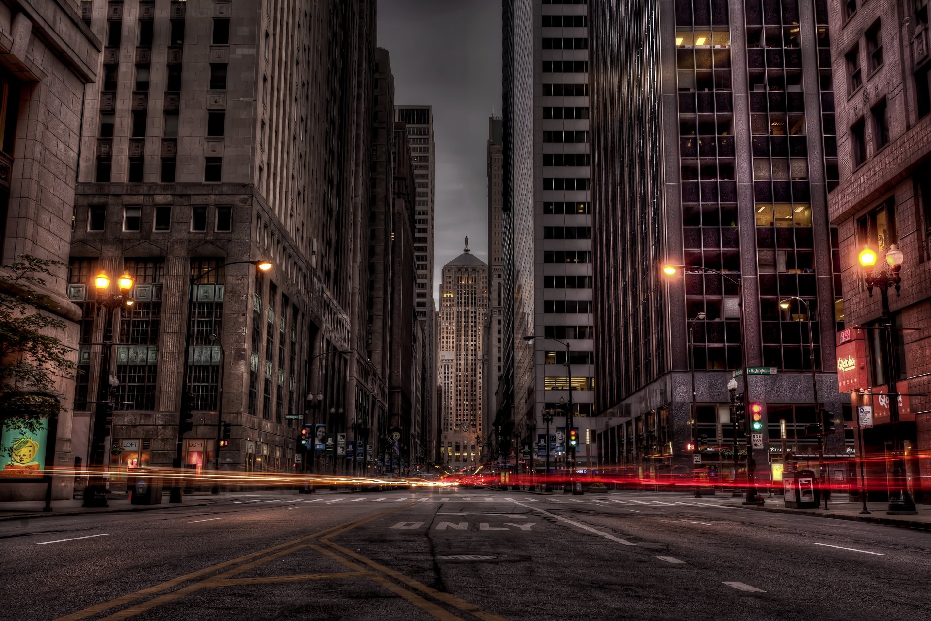 stadt straße lichter gebäude nacht