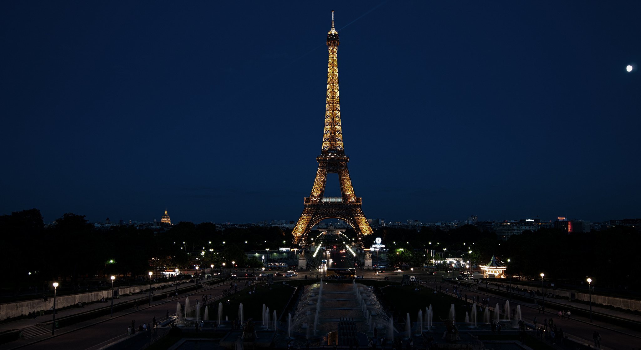 paris france eiffel tower town night light