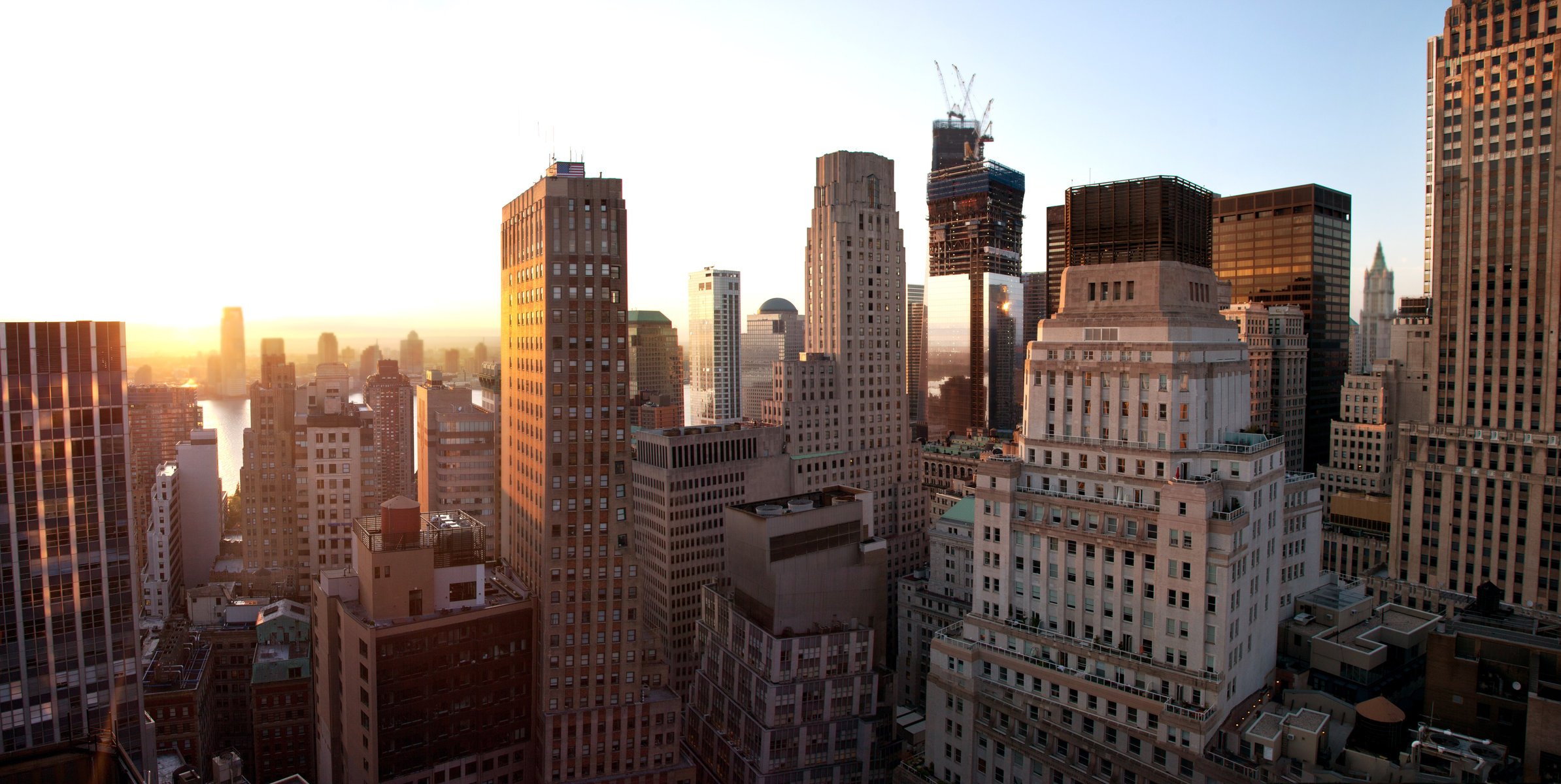 bajo manhattan estados unidos de américa nueva york puesta de sol