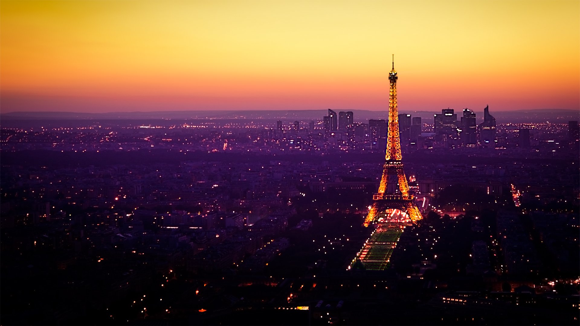 paris frankreich eiffelturm dämmerung lichter