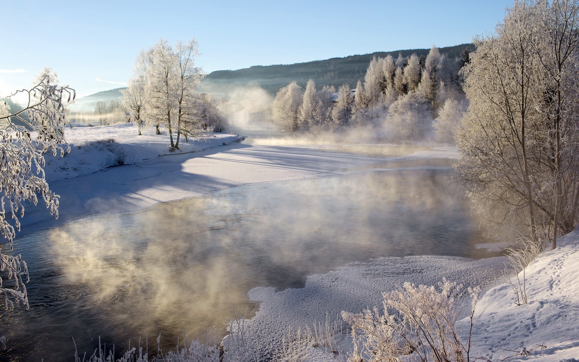 winter fluss landschaft