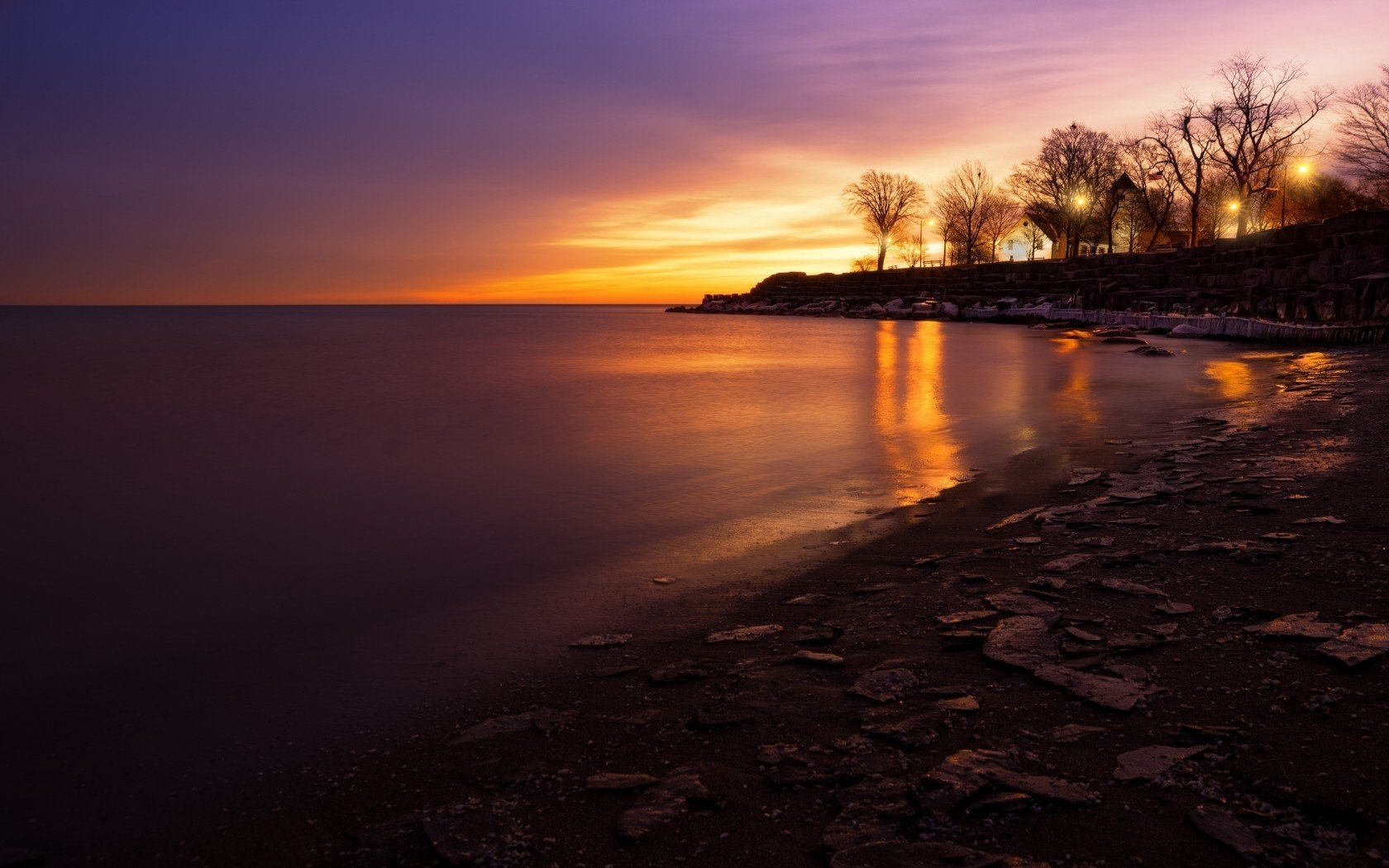 landscape lake night