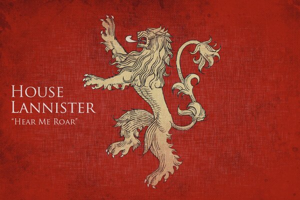 Emblème de Game of Thrones house lannister hear me roar»