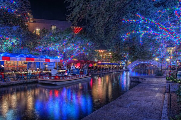 Texas at night during the Christmas period