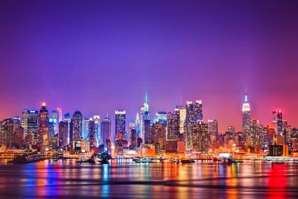 États-Unis, New York City Night Lights