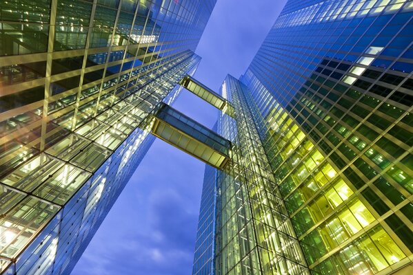 New York high-rises in the evening