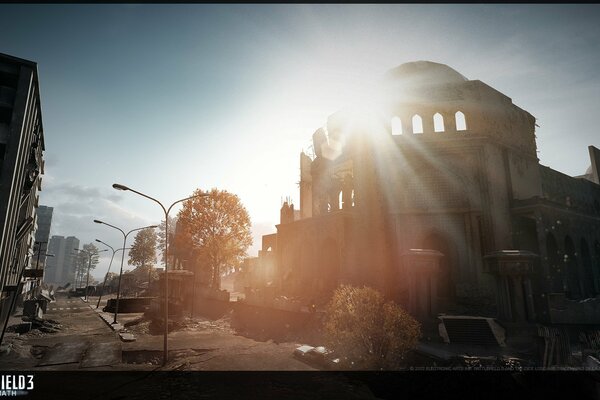 La ciudad destruida en el salvapantallas de battlefield 3