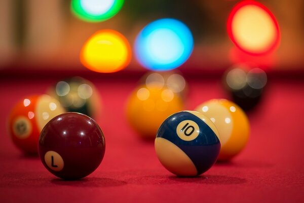 Billiard balls on the table