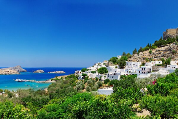 Greek houses on the coast