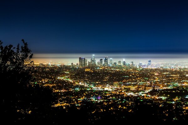 Noche de los Ángeles en luces, vista superior