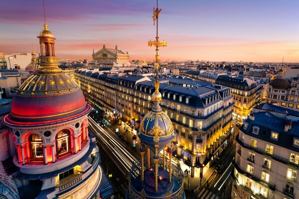 The city of Paris And the view from the top of the kupala roof