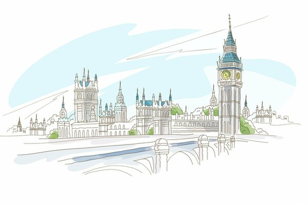 Londra città disegno carta da parati