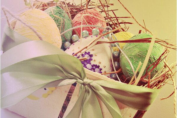 Festively decorated Easter eggs