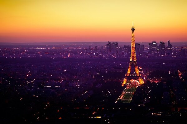 Eiffel Tower in Paris at night