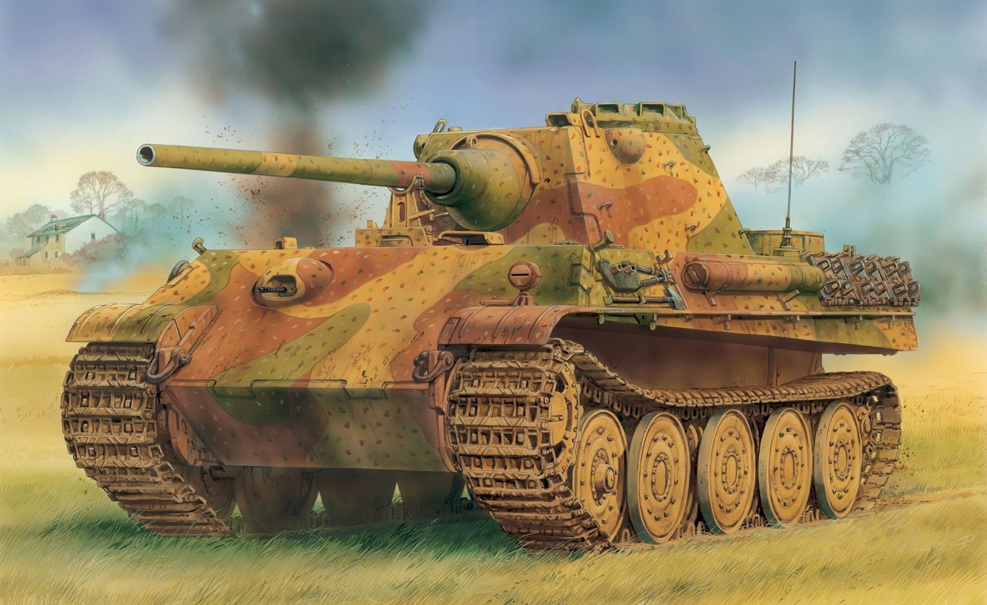 panzerkampfwagen v tedesco carro armato medio-pesante disegno