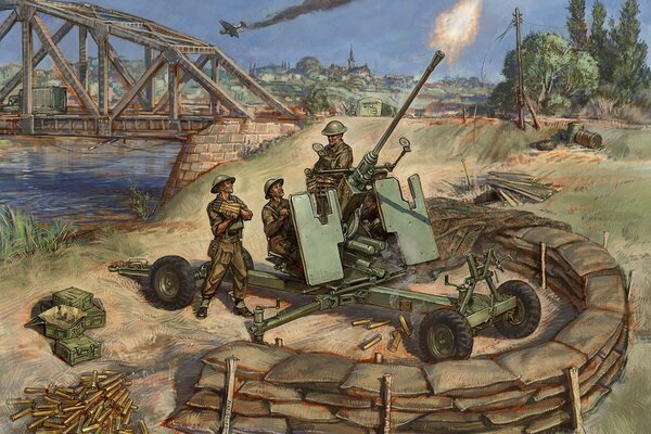 Peinture guerre soldats armes