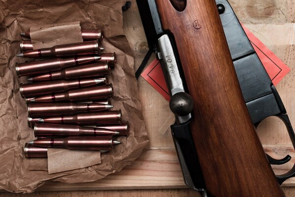 Cartridges next to the screw Mosin