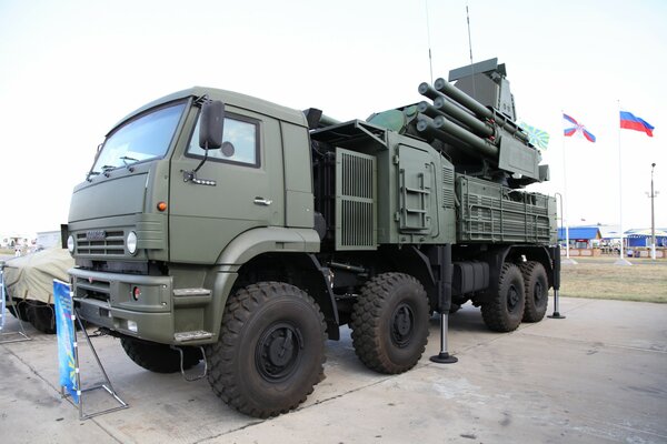 Exhibition of military trucks