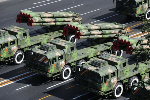 Military parade of rocket technology