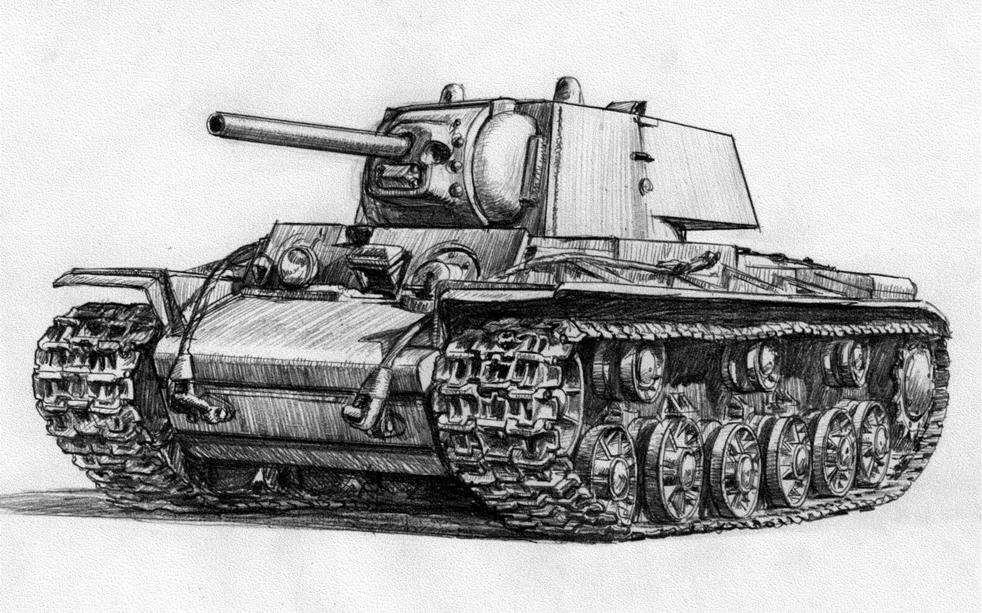 tank quadrat zeichnung kv-1 abstraktion sowjetisch