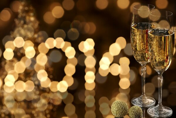 Champagne festivo per il nuovo anno 2014