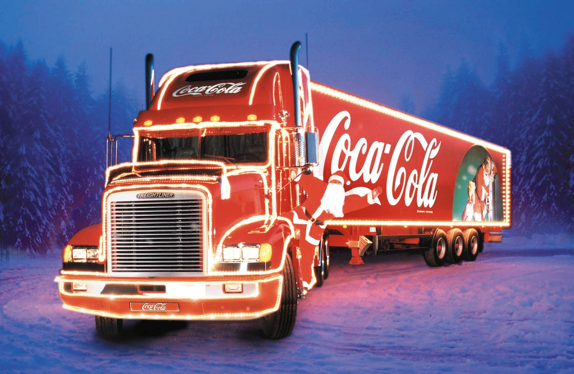 freightliner neujahr lkw lastwagen traktor coca-cola