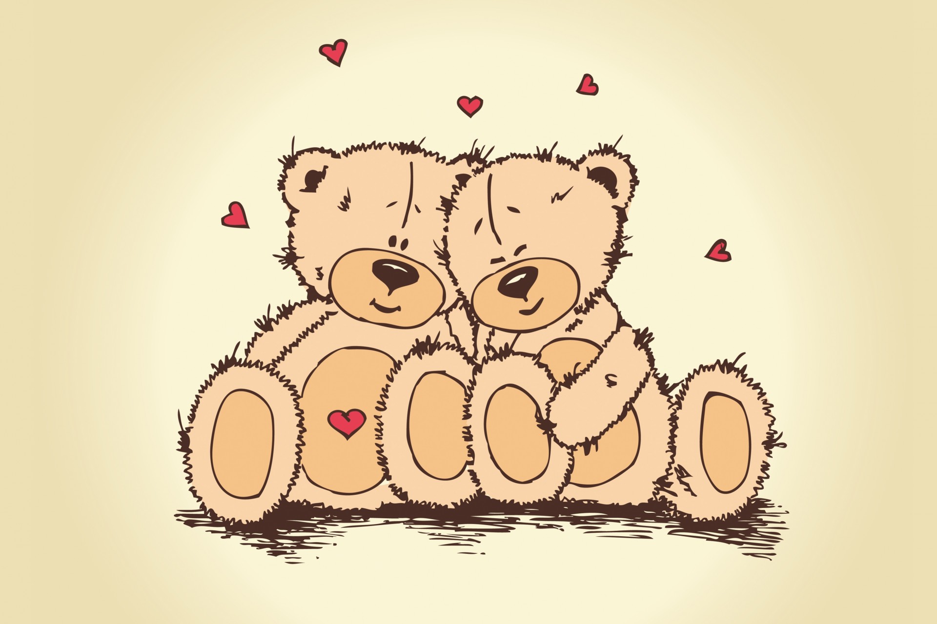 love bear heart teddy couple