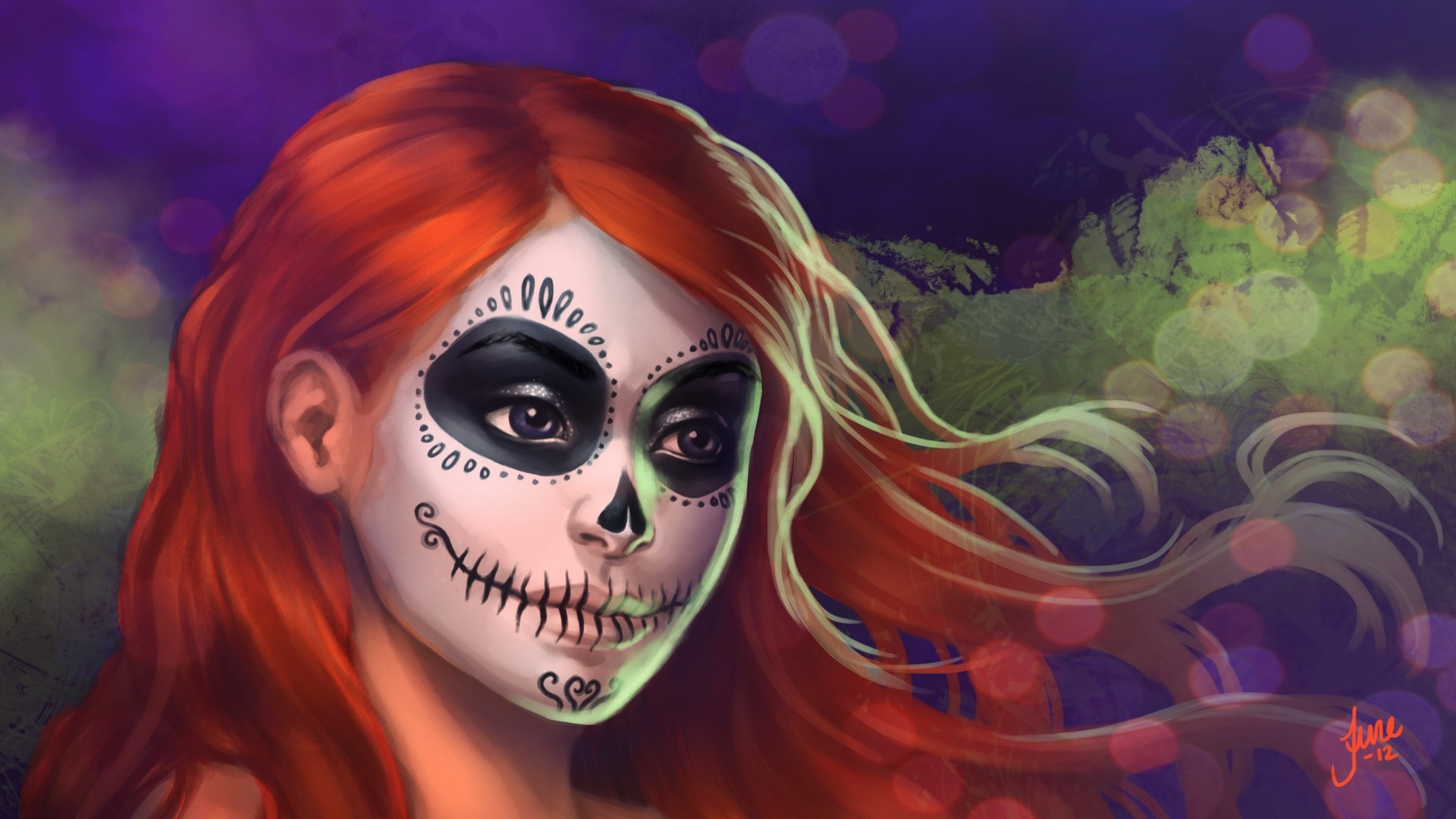 halloween art visage fille