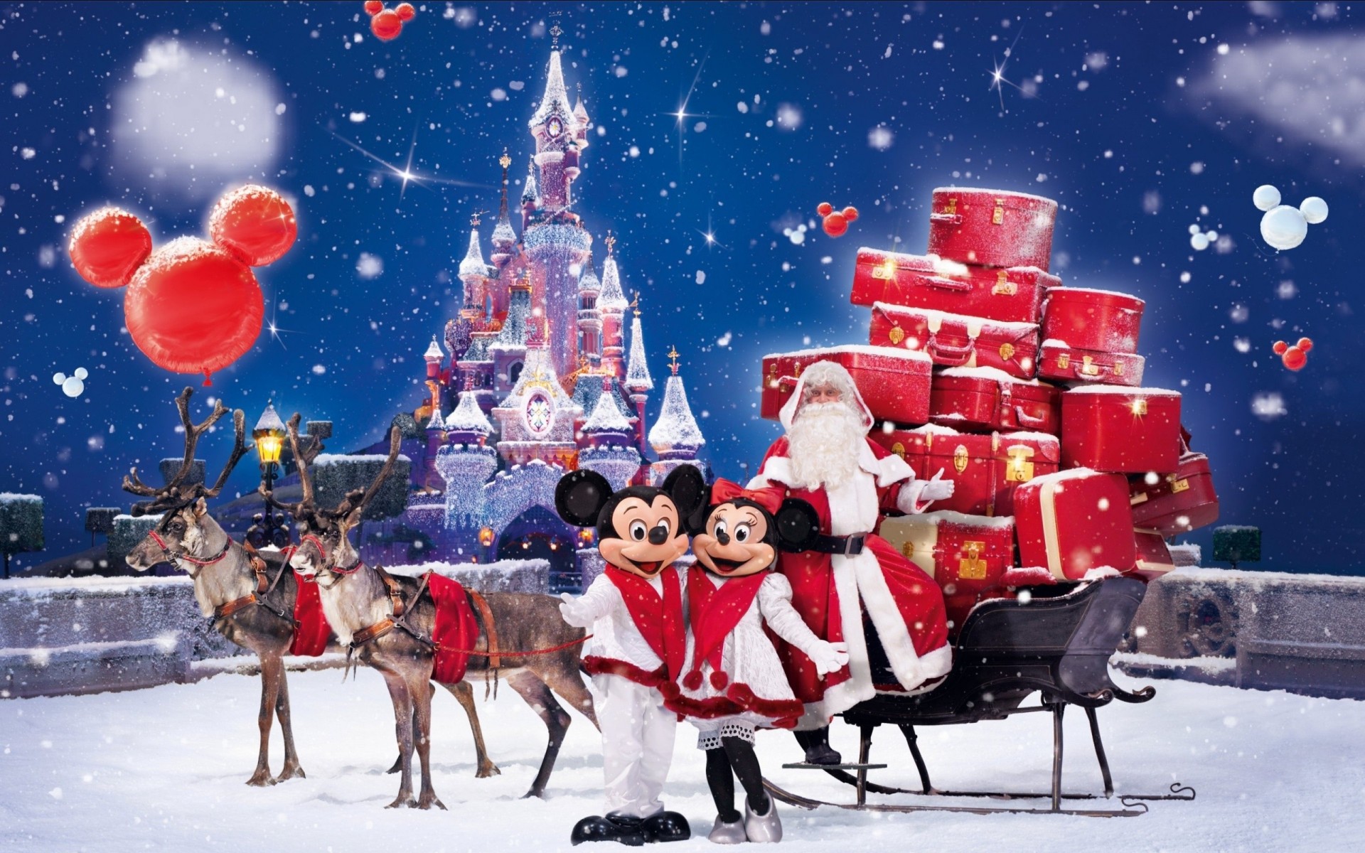 bellezza nuovo anno babbo natale vacanza cartoni animati disney renna slitta