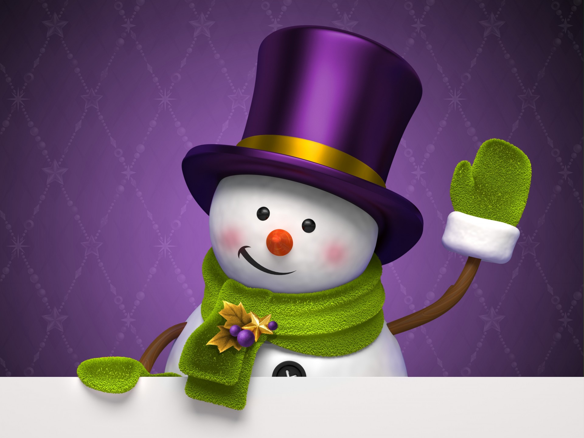 noël nouvel an vacances bonhomme de neige cylindre violet chapeau hiver graphique