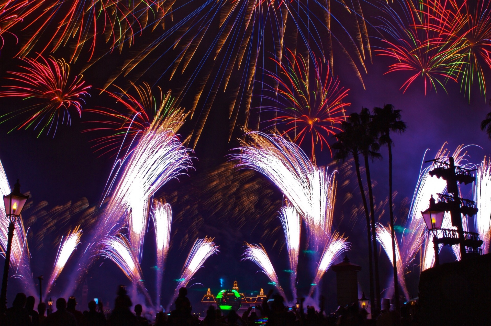 notte fuochi d artificio disney magic kingdom decorazione di natale