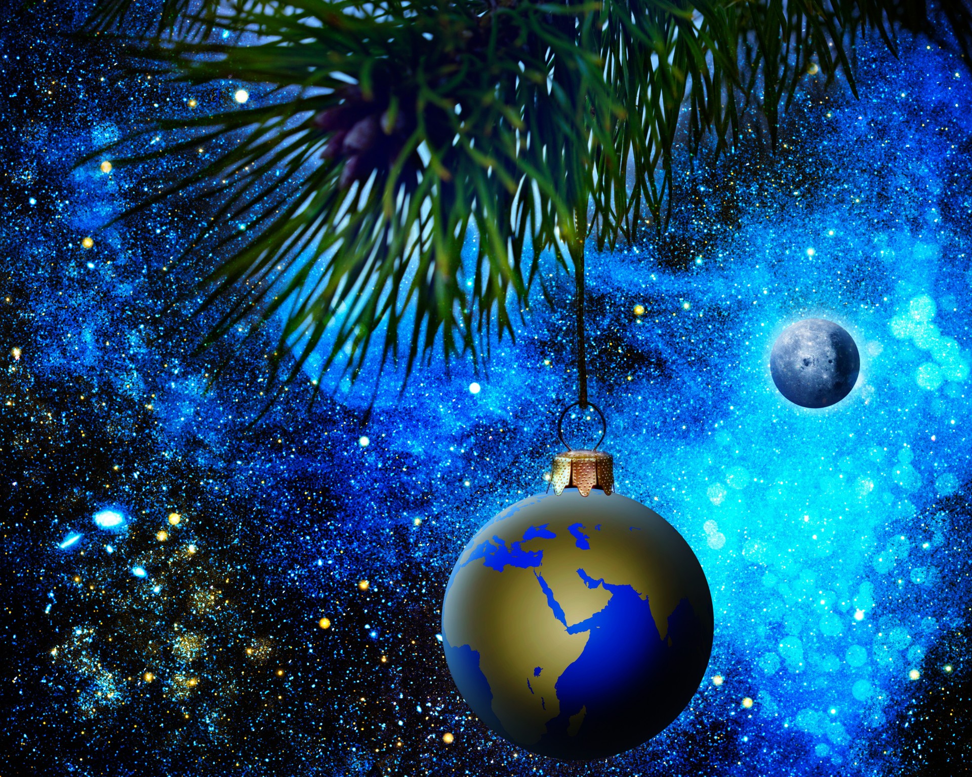 weihnachtsbaum kugel neues jahr erde planet raum