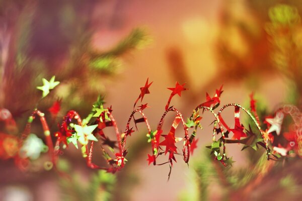 Christmas trees branches New Year garland