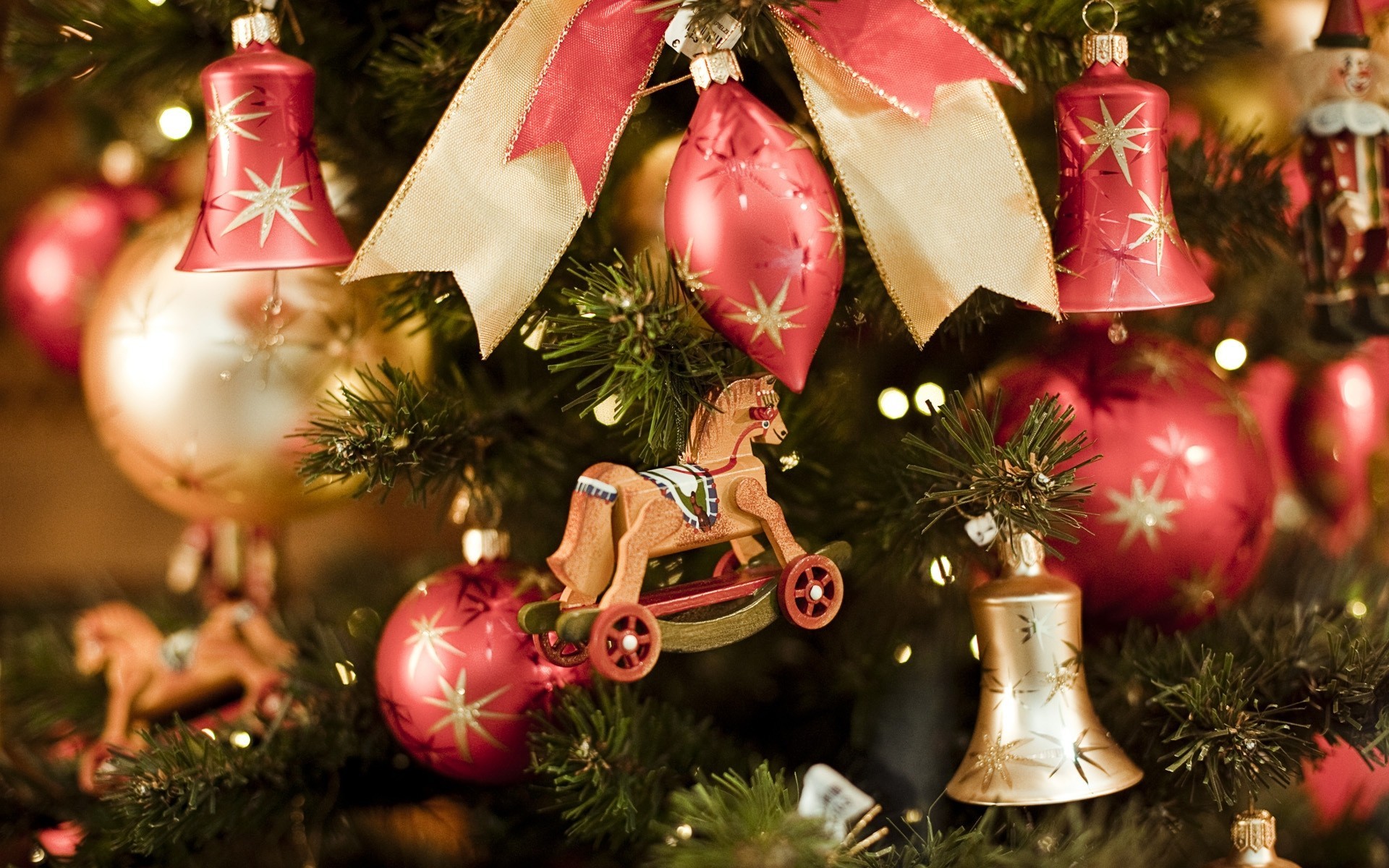 árbol de navidad madera año nuevo caballo arco panderetas abeto decoración del árbol de navidad juguetes