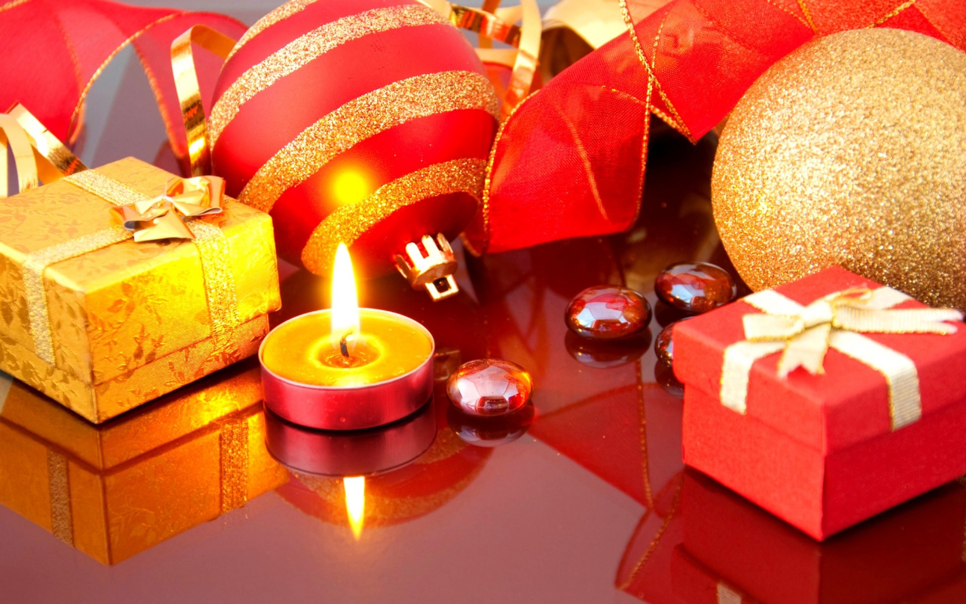 beauty new year candle reflection christmas toys holiday belt fire balls decoration flame present