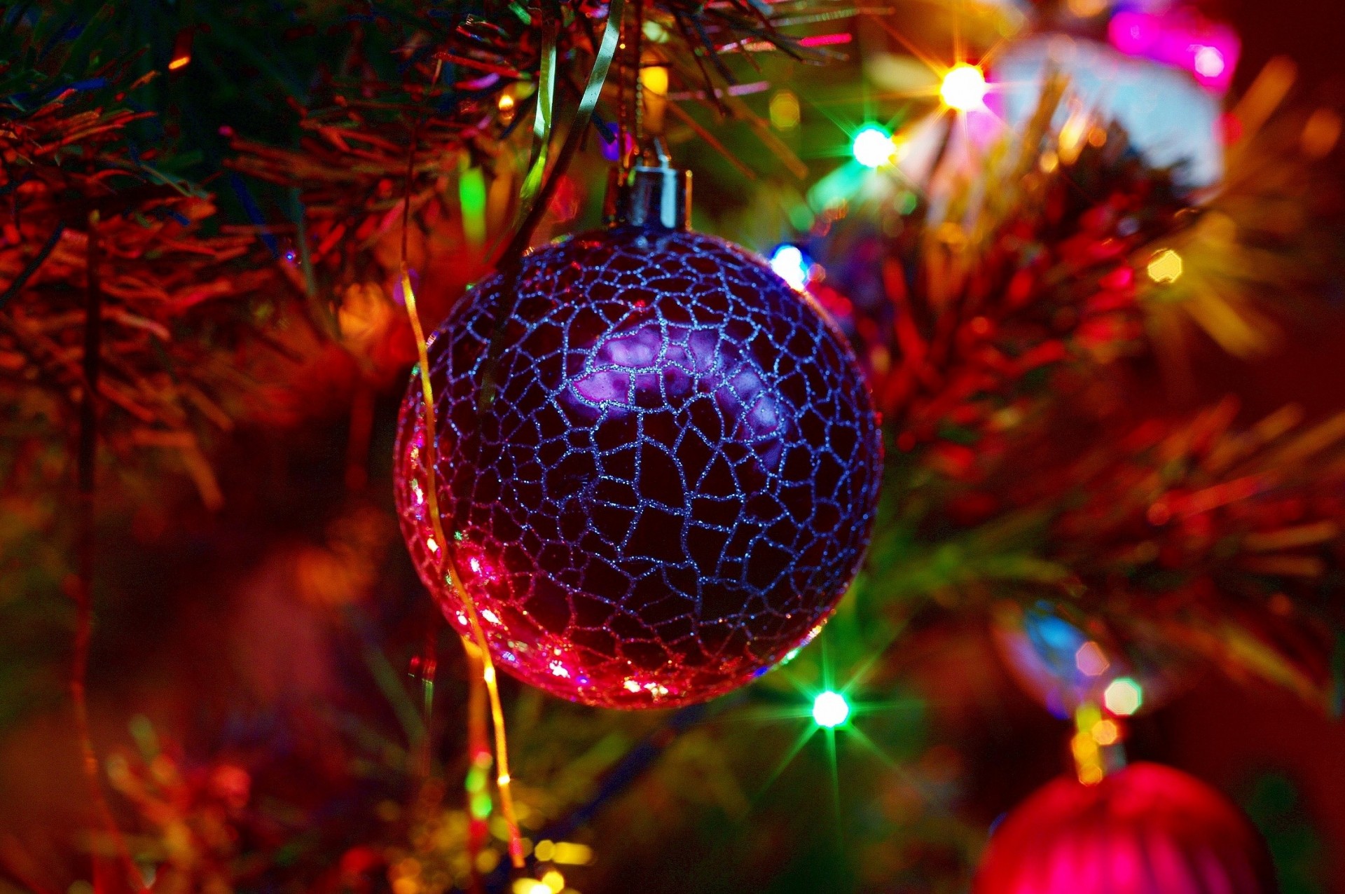 arbre de noël boule nouvel an vacances jouets tinsel lumière