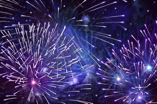 Fantastisches Nachtfeuerwerk mit Millionen von bunten Lichtern