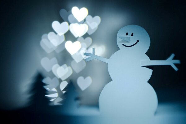 Bonhomme de neige de nouvel an aimant