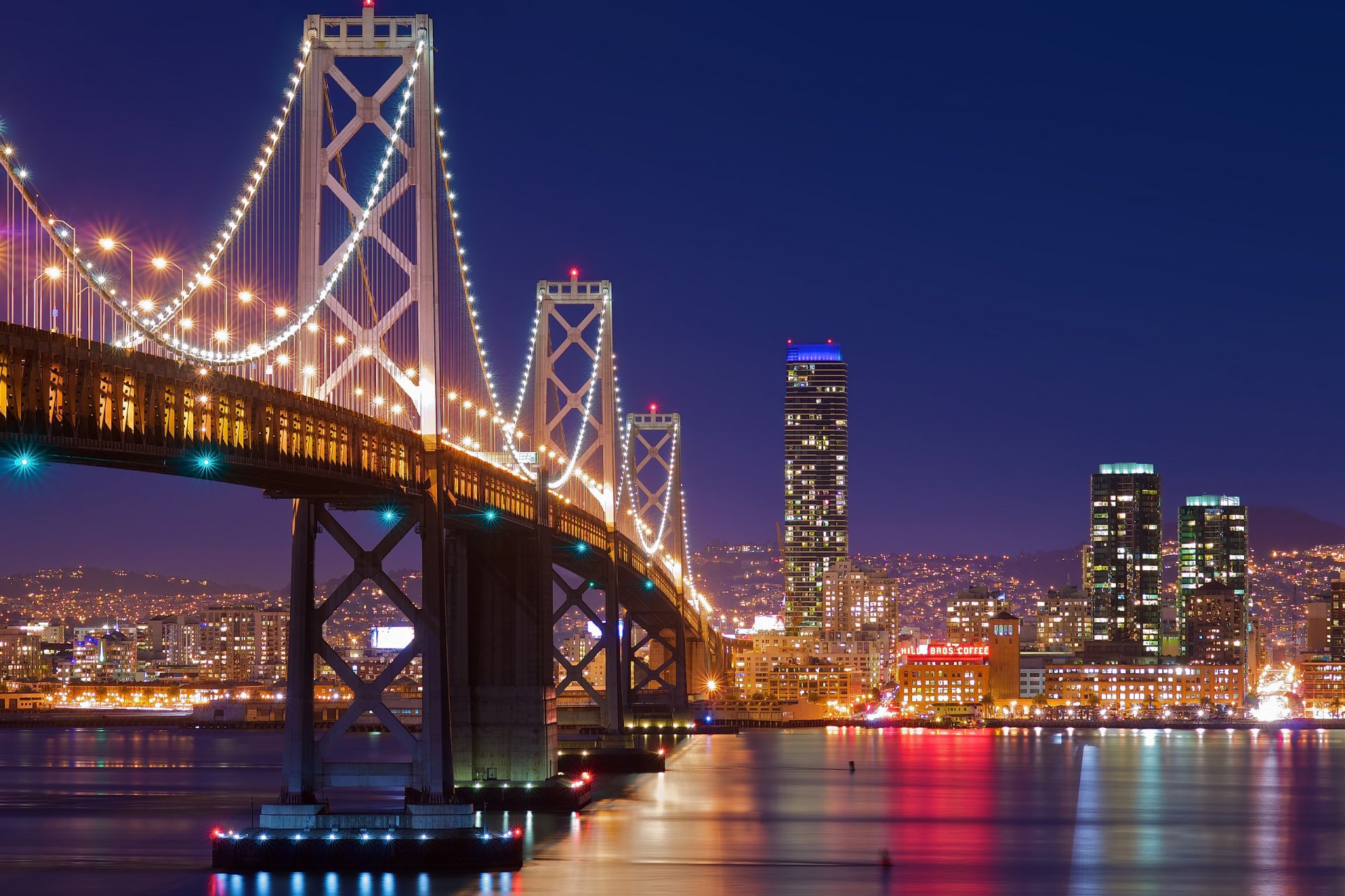 stadt san francisco san francisco nacht brücke lichter