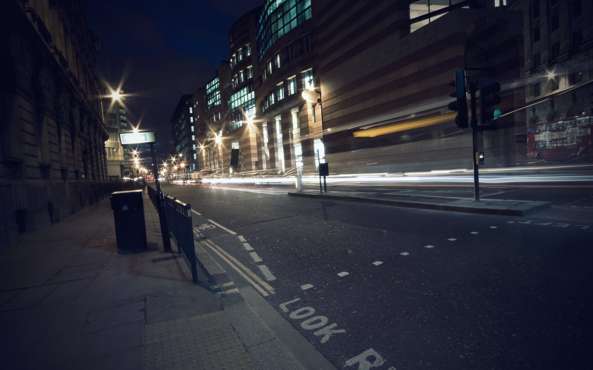 night street lights road