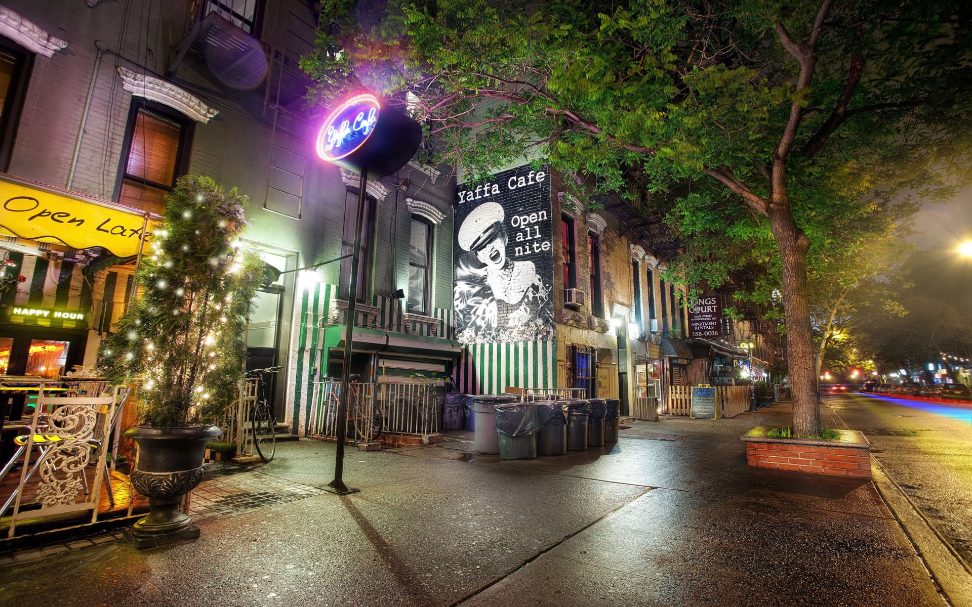 jaffa café nueva york estados unidos east village st. marx noche navidad luces