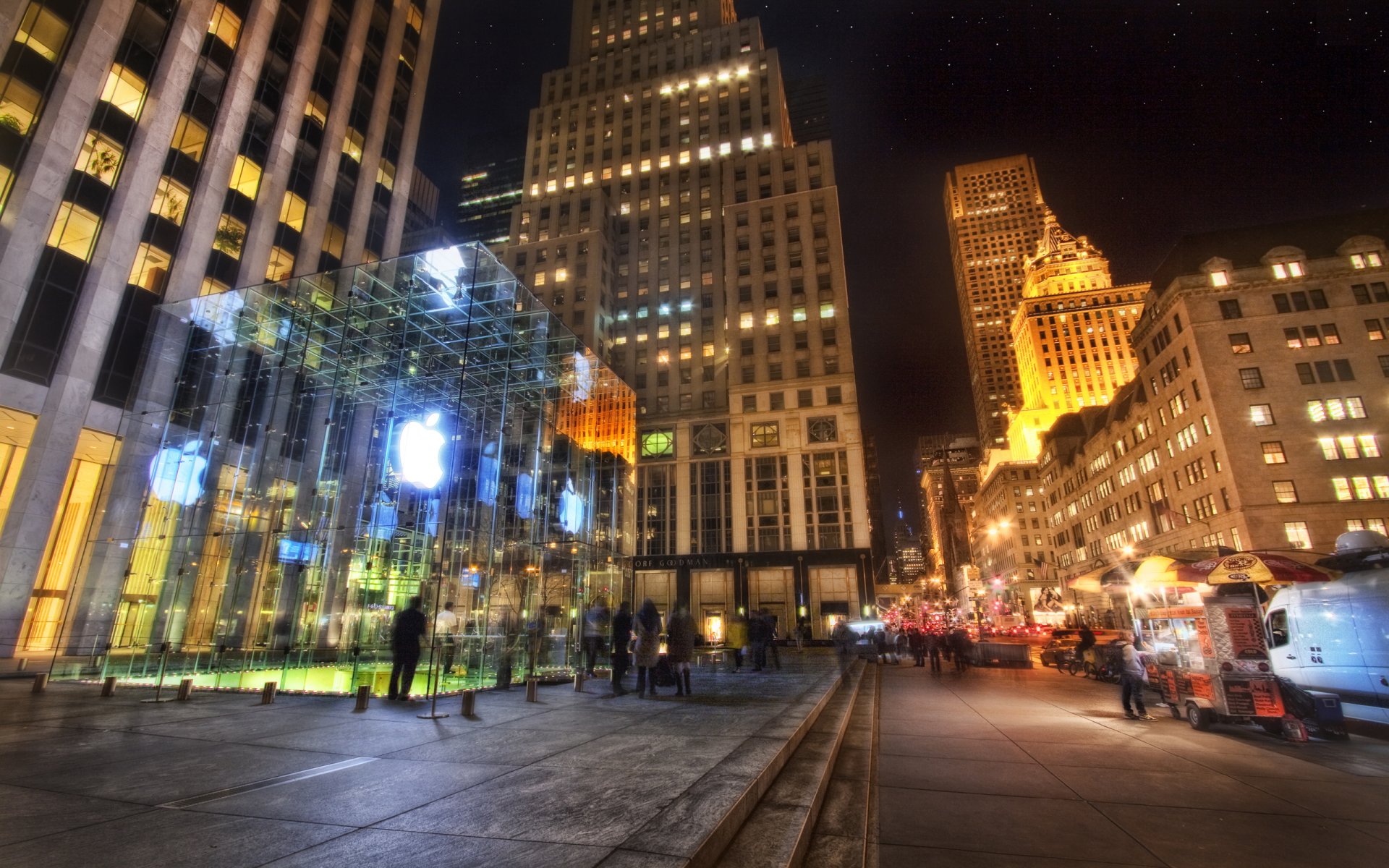 nueva york estados unidos apple store quinta avenida manhattan noche