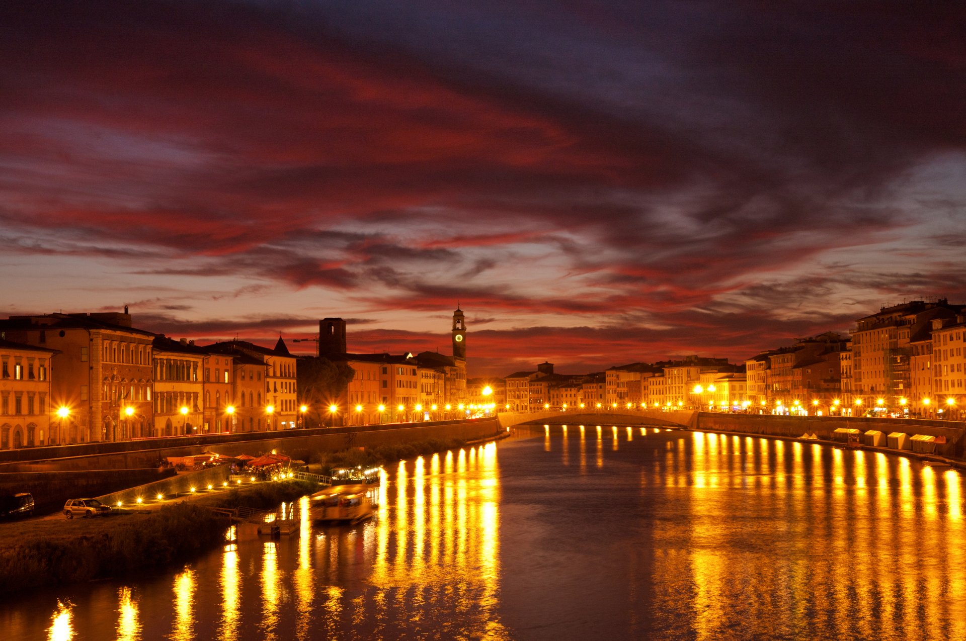 stadt venedig kanal nacht lichter