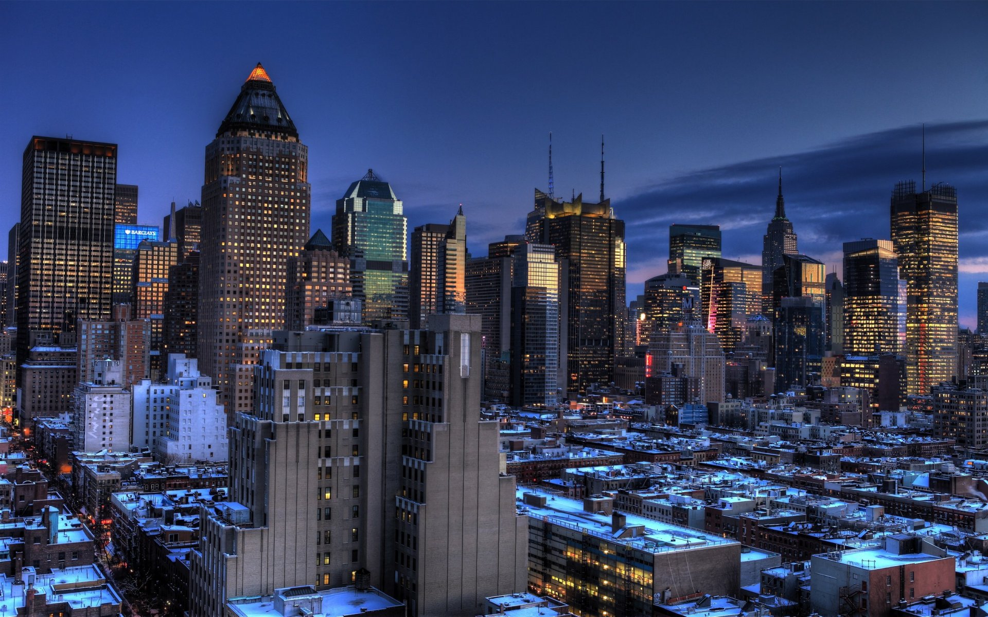 blue hour midtown manhattan new york usa